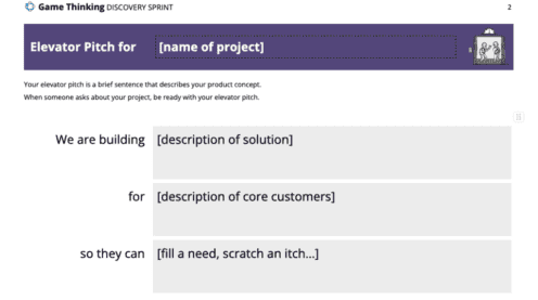 elevator pitch template